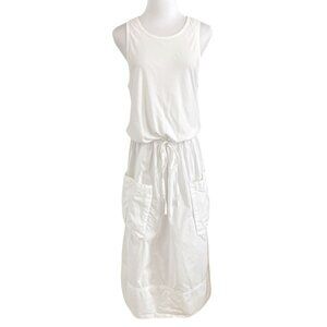 JAMES PERSE WHITE SLEEVELESS UTILITY TANK DRESS - LARGE